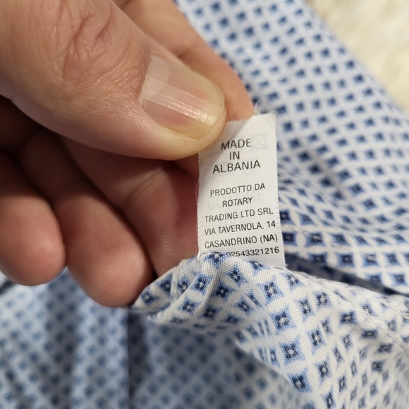 Sartoria Condotti Napoli Stylish Blue Patterned Men's Shirt Size XL - Picture 10 of 16